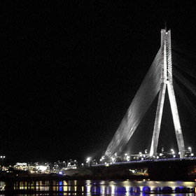 Рига. Новый мост ночью
