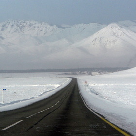 Дорога Кызыл-Абакан возле Турана